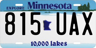 MN license plate 815UAX