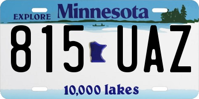 MN license plate 815UAZ