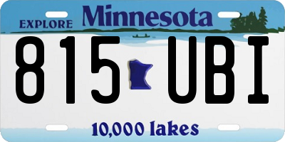 MN license plate 815UBI
