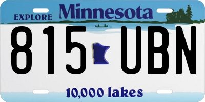 MN license plate 815UBN