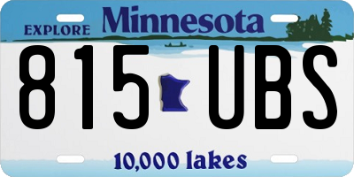 MN license plate 815UBS