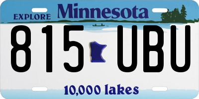 MN license plate 815UBU