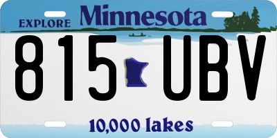 MN license plate 815UBV