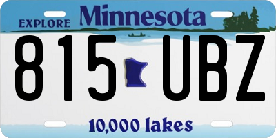 MN license plate 815UBZ