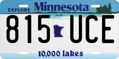 MN license plate 815UCE
