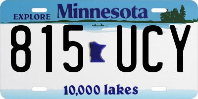 MN license plate 815UCY