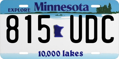 MN license plate 815UDC