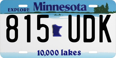 MN license plate 815UDK