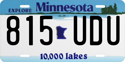 MN license plate 815UDU