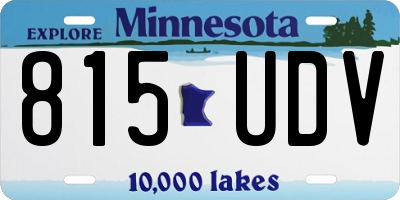 MN license plate 815UDV