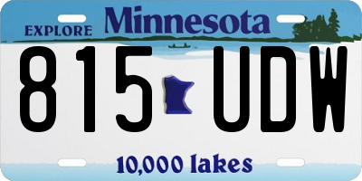 MN license plate 815UDW