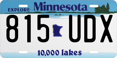 MN license plate 815UDX