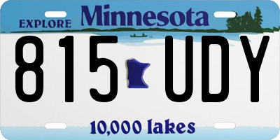 MN license plate 815UDY