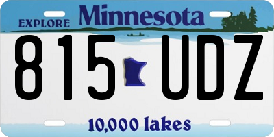 MN license plate 815UDZ