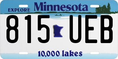 MN license plate 815UEB