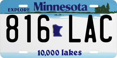 MN license plate 816LAC