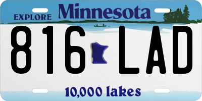 MN license plate 816LAD