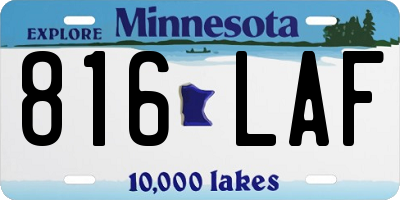 MN license plate 816LAF