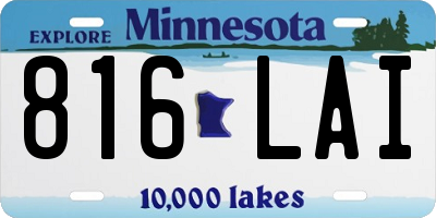 MN license plate 816LAI