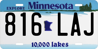 MN license plate 816LAJ