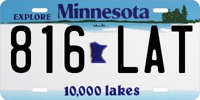 MN license plate 816LAT