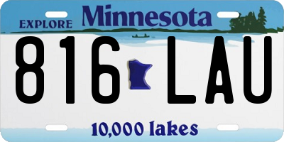 MN license plate 816LAU