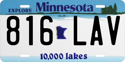 MN license plate 816LAV