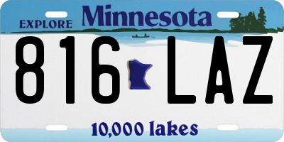 MN license plate 816LAZ