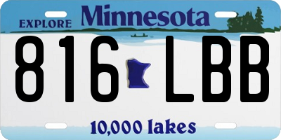 MN license plate 816LBB
