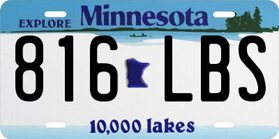 MN license plate 816LBS