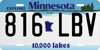 MN license plate 816LBV