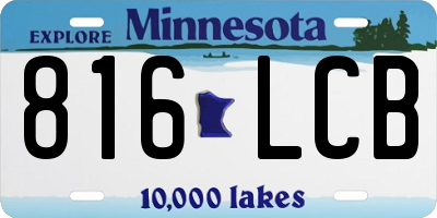 MN license plate 816LCB