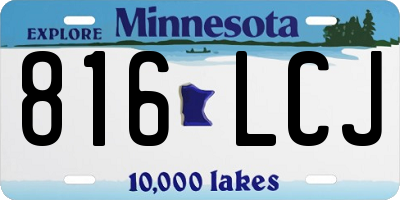 MN license plate 816LCJ