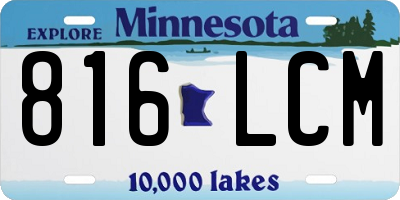 MN license plate 816LCM