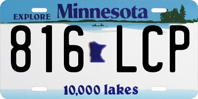MN license plate 816LCP
