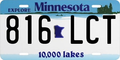 MN license plate 816LCT