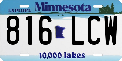 MN license plate 816LCW