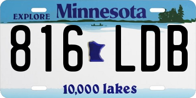 MN license plate 816LDB