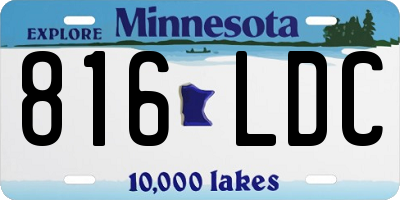 MN license plate 816LDC
