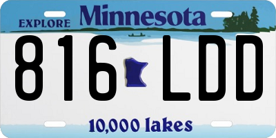 MN license plate 816LDD
