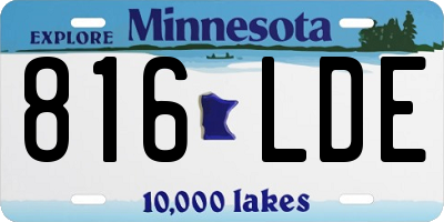 MN license plate 816LDE