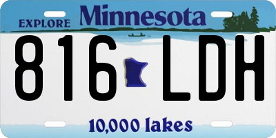 MN license plate 816LDH