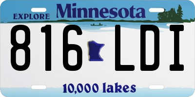 MN license plate 816LDI