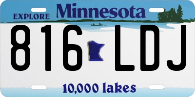 MN license plate 816LDJ