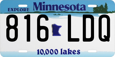 MN license plate 816LDQ