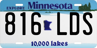 MN license plate 816LDS