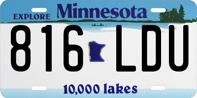 MN license plate 816LDU