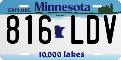 MN license plate 816LDV