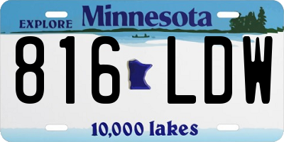 MN license plate 816LDW