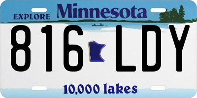 MN license plate 816LDY